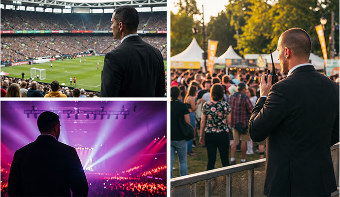 Collage of security services in events