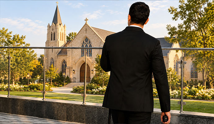 On-site security guard overseeing church grounds and campus