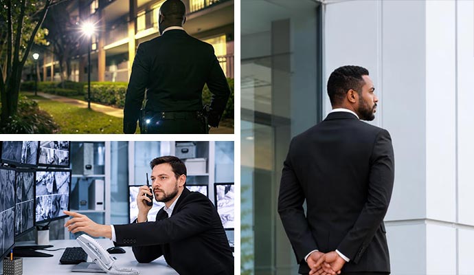 Security services team responding and monitoring incidents