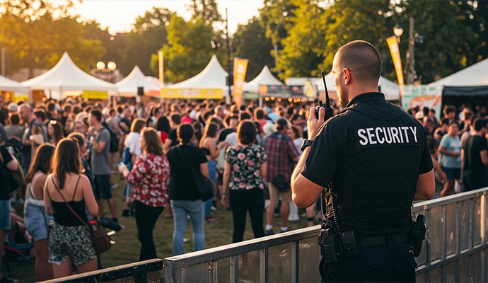 Security professional in event