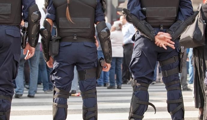 Security team crowd control safety